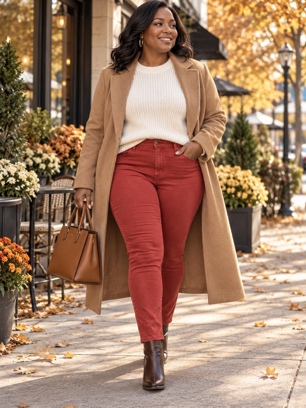 St. John's Bay Slim Ankle Jeans in Brick Red